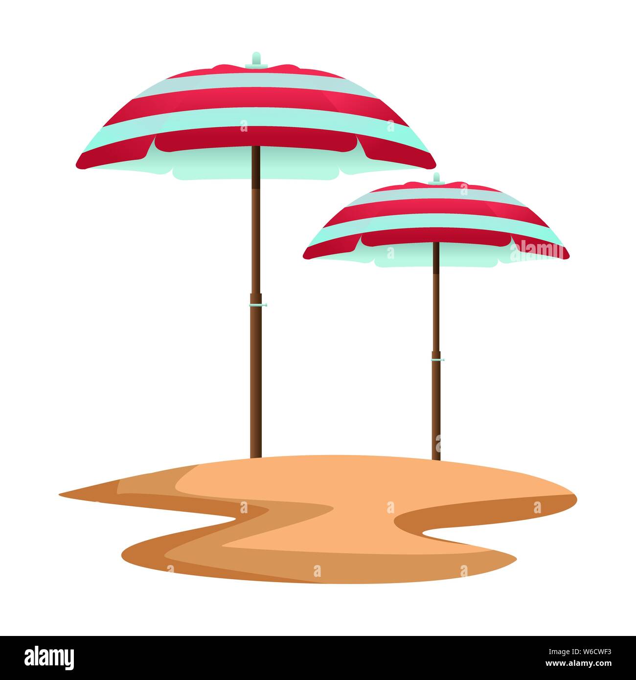Beach striped umbrellas open in sand Stock Vector Image & Art - Alamy