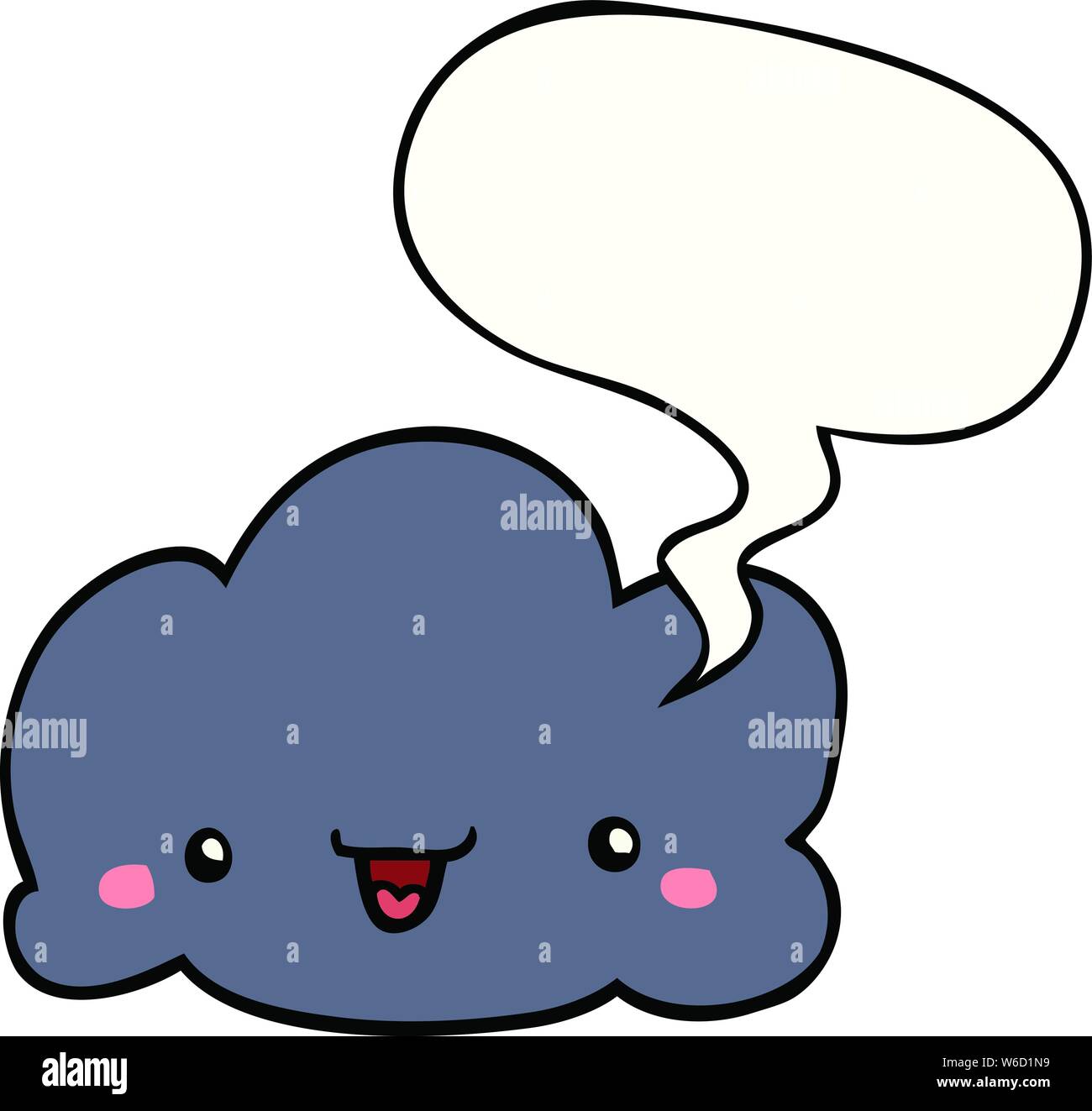 cute cartoon cloud with speech bubble Stock Vector Image & Art - Alamy