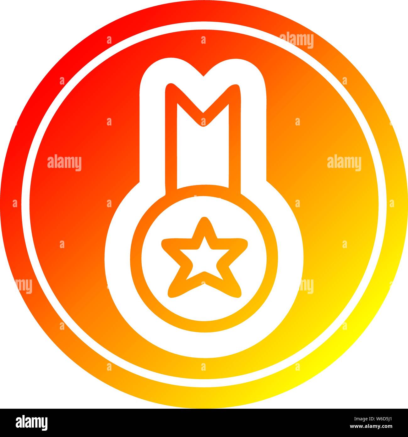 medal award icon with warm gradient finish Stock Vector Image & Art - Alamy