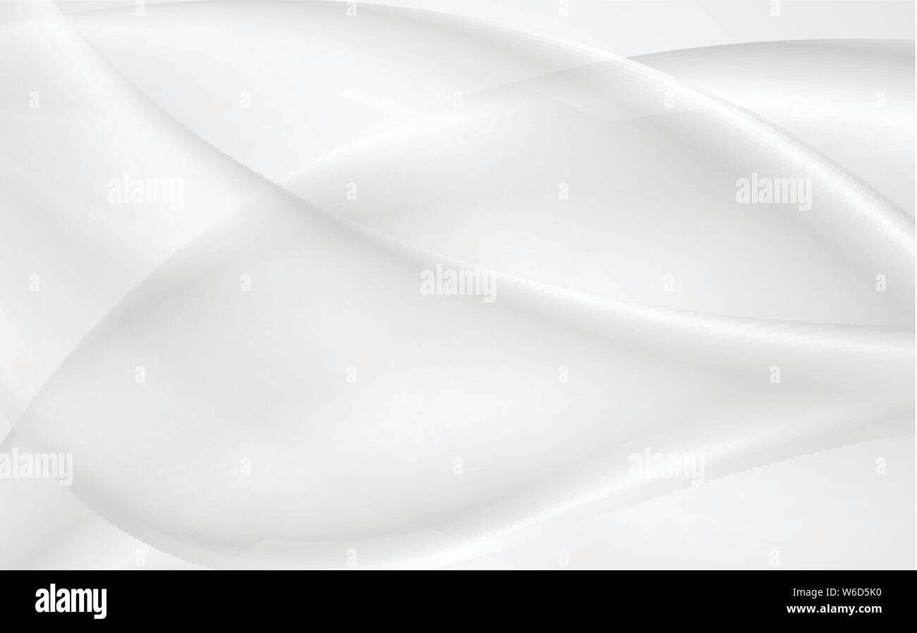 Light grey and white smooth flowing waves abstract background. Vector ...