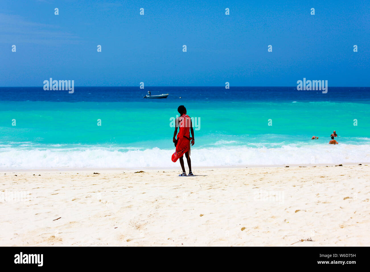 Masai Zanzibar, Paradise tropical beach Stock Photo