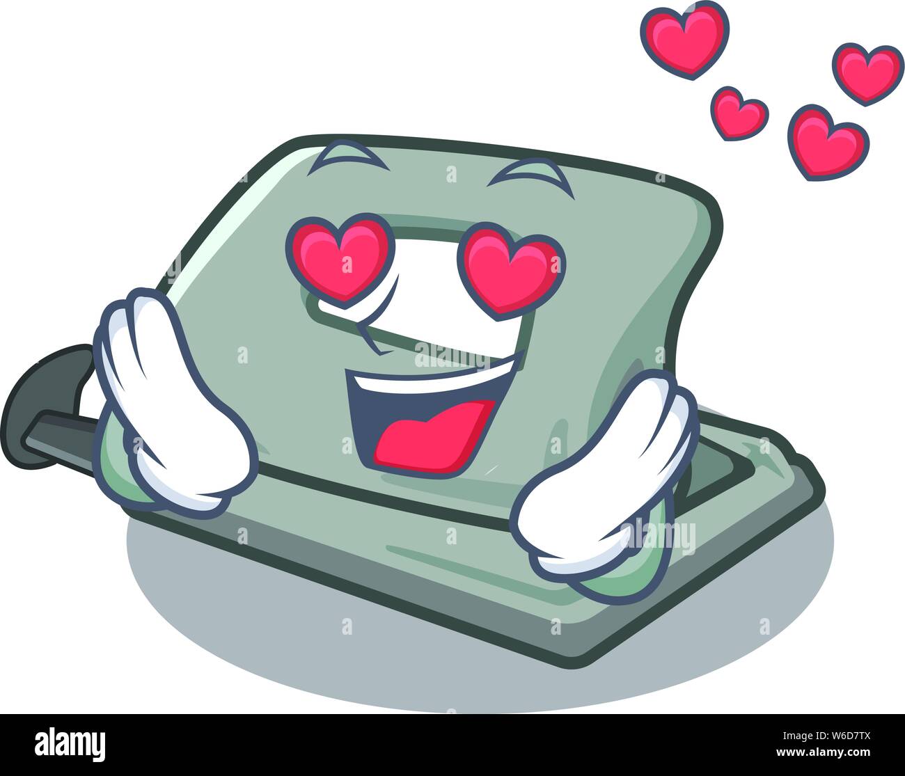 With heart hole puncher placed in cartoon drawer Stock Vector Image & Art -  Alamy