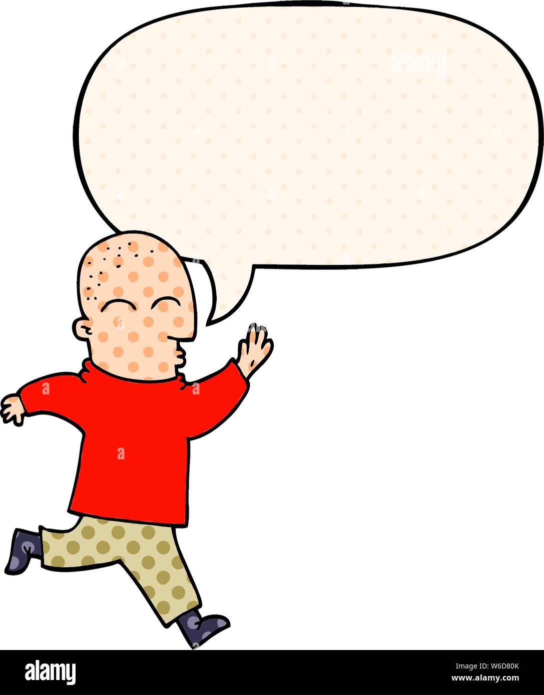 cartoon man running with speech bubble in comic book style Stock Vector ...