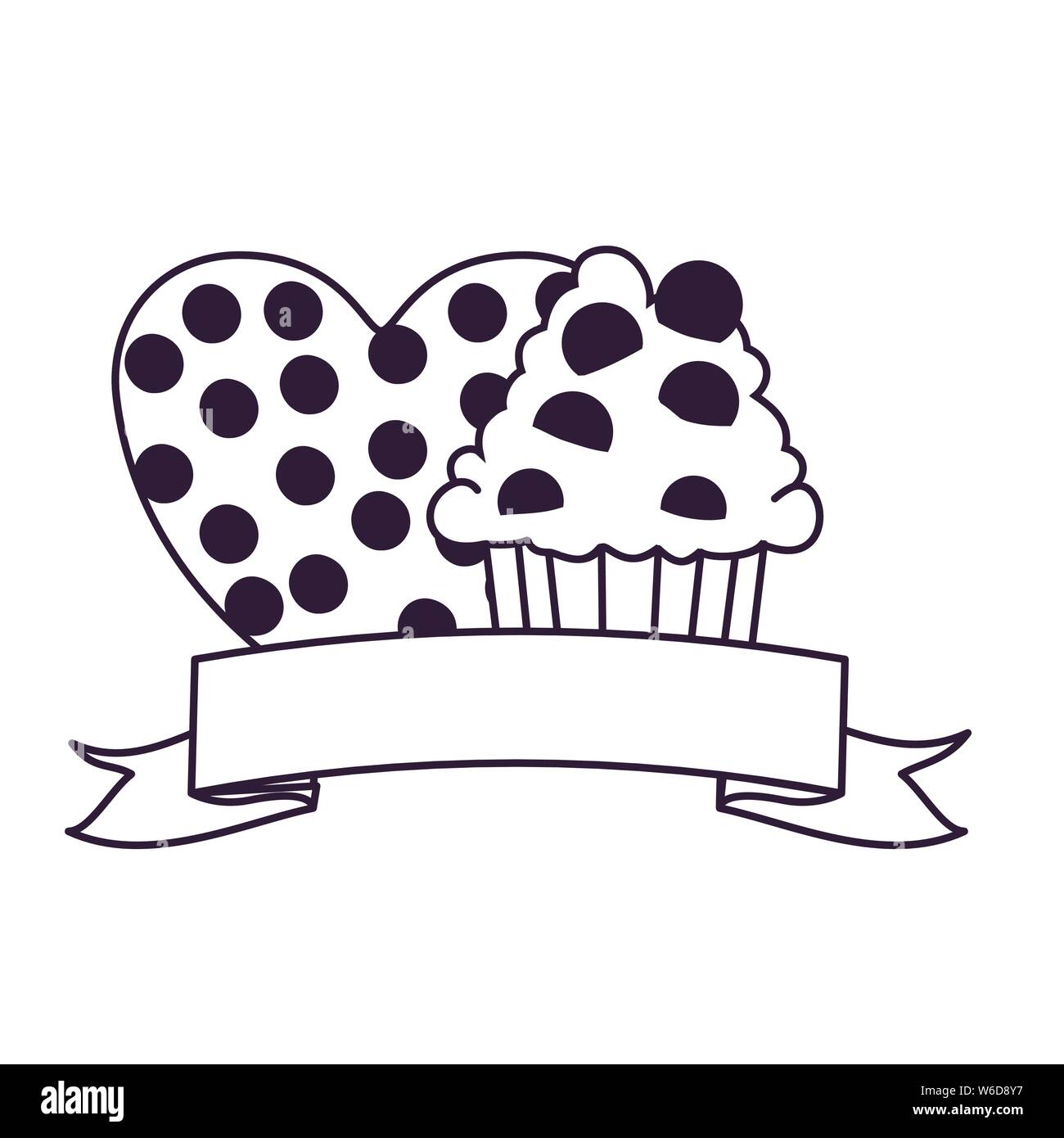 silhouette of delicious bakery cakes and cookies Stock Vector Image ...