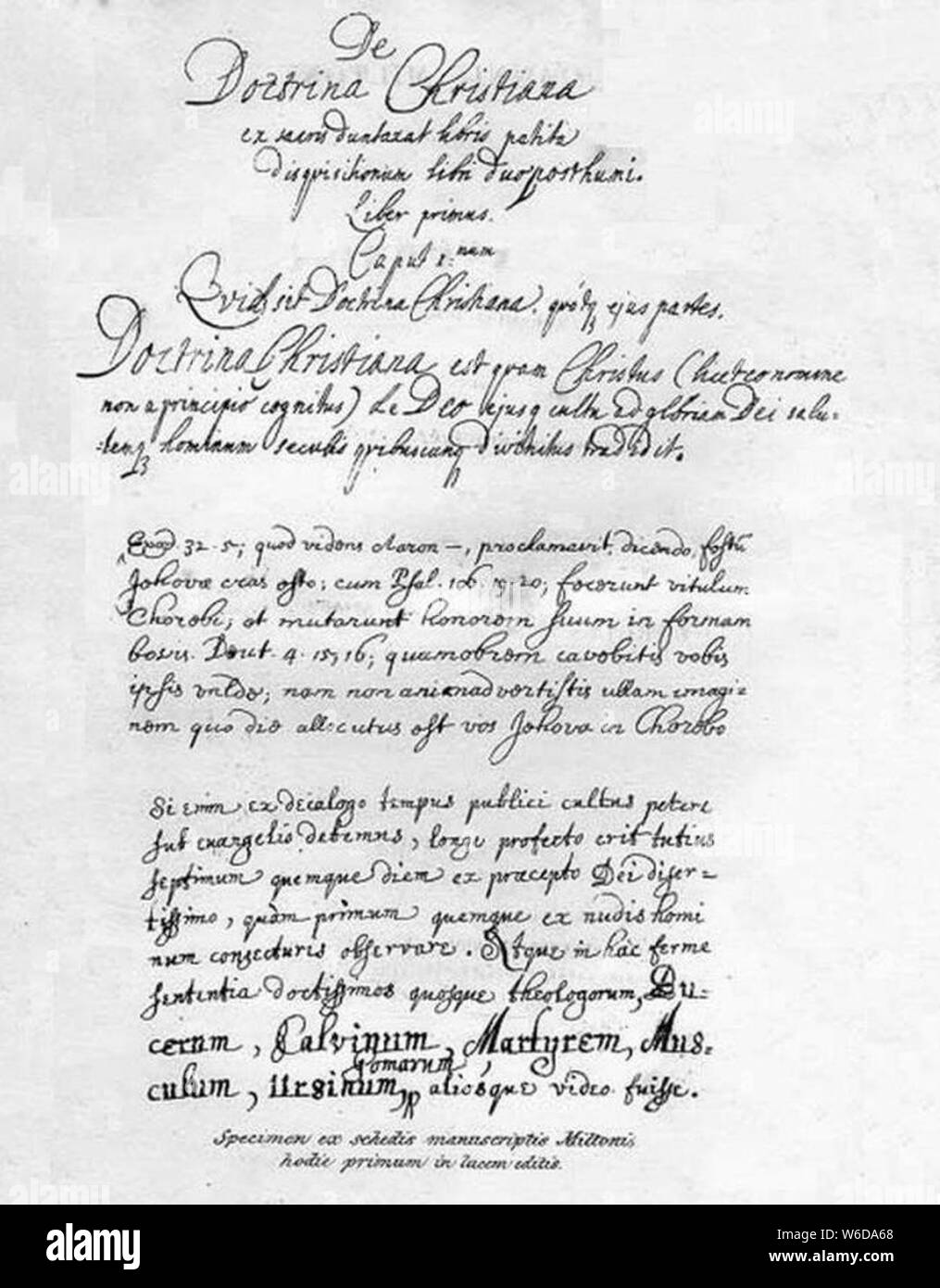 De Doctrina Christiana Stock Photo Alamy