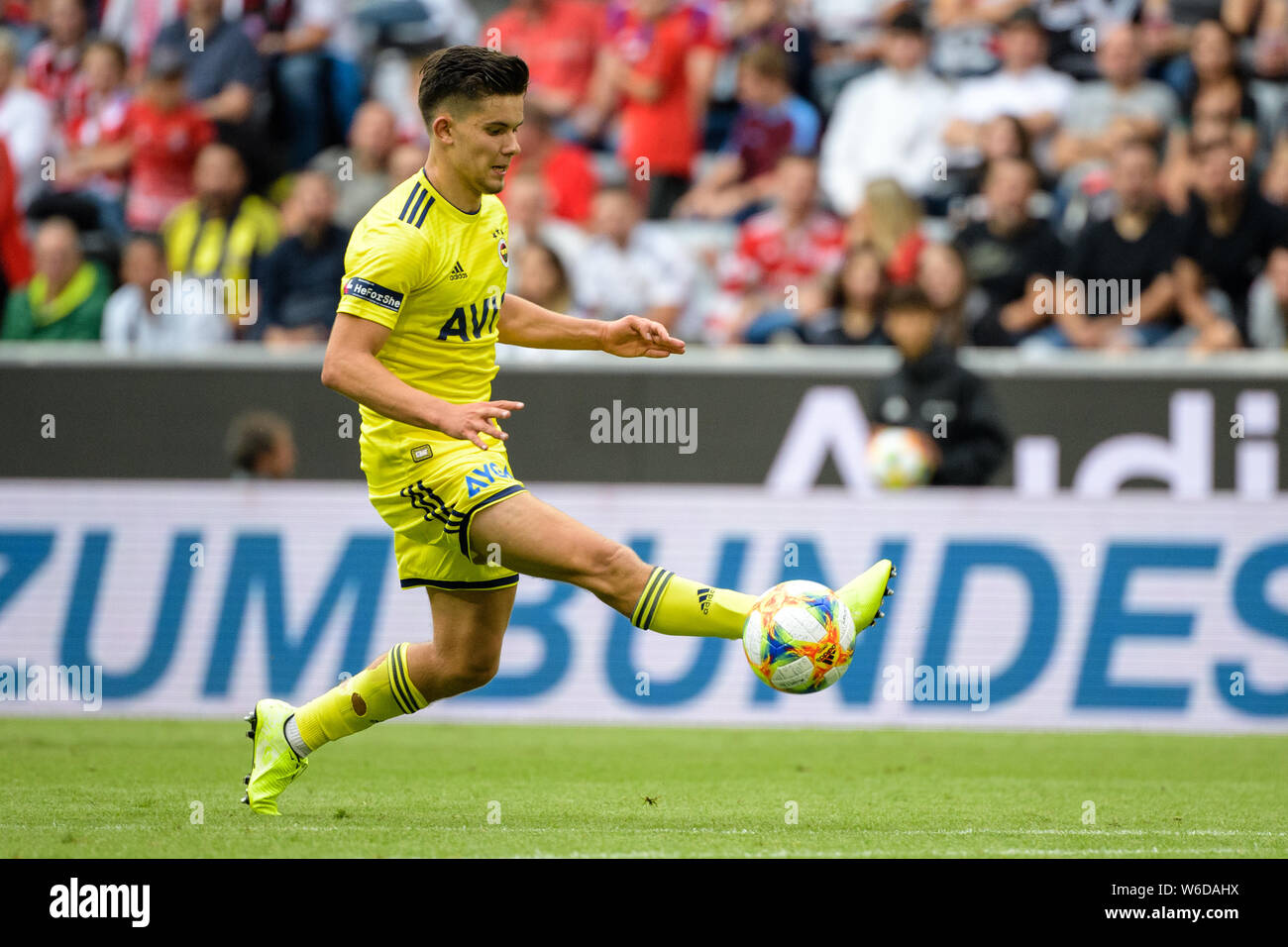 Munich, Germany. 31st July, 2019. Football: test matches, Audi Cup in the Allianz Arena, match for third place: Real Madrid - Fenerbahce Istanbul. Ferdi Kadioglu of Istanbul plays the ball. Credit: Matthias Balk/dpa/Alamy Live News Stock Photo