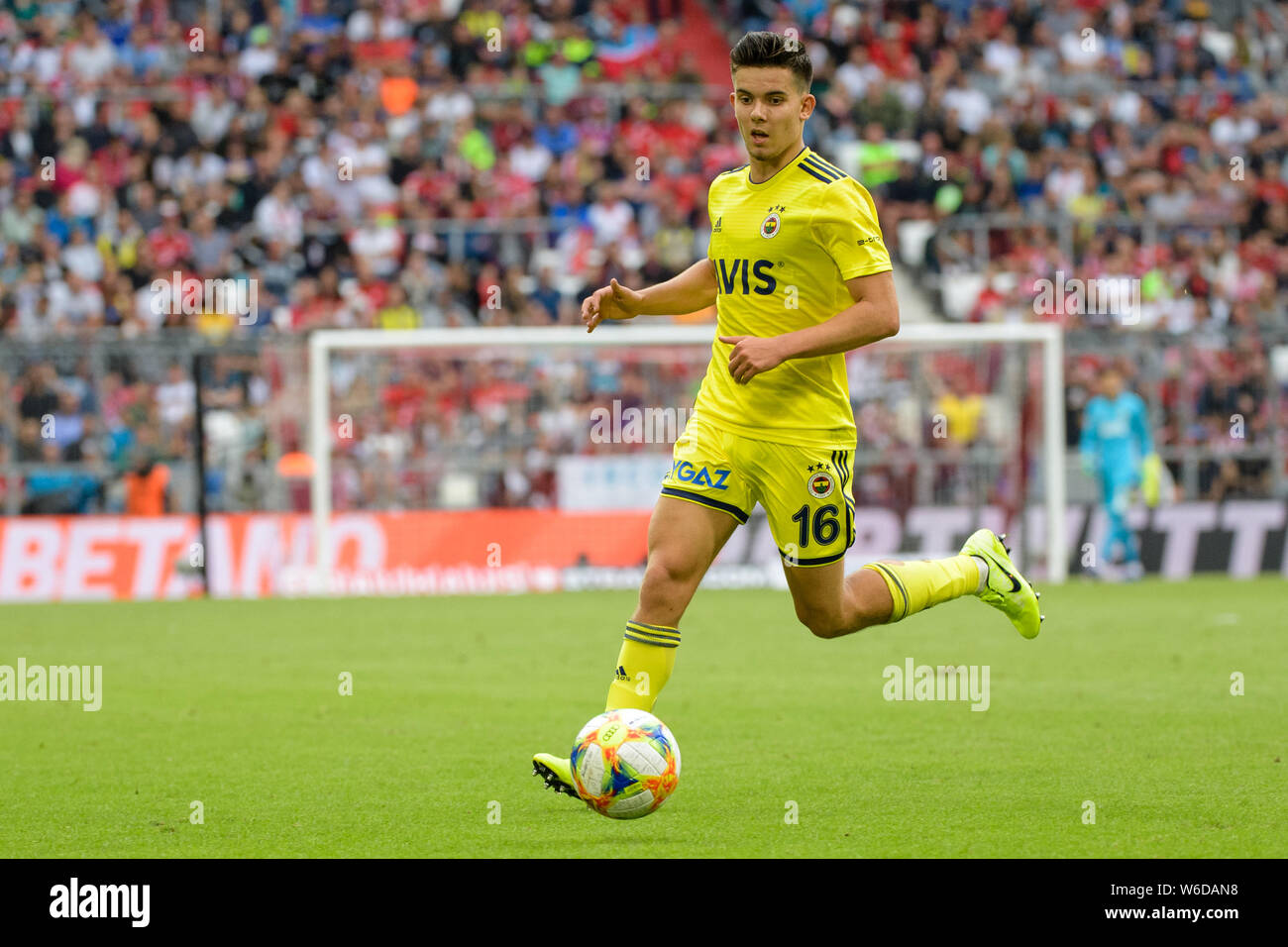 Munich, Germany. 31st July, 2019. Football: test matches, Audi Cup in the Allianz Arena, match for third place: Real Madrid - Fenerbahce Istanbul. Ferdi Kadioglu of Istanbul plays the ball. Credit: Matthias Balk/dpa/Alamy Live News Stock Photo