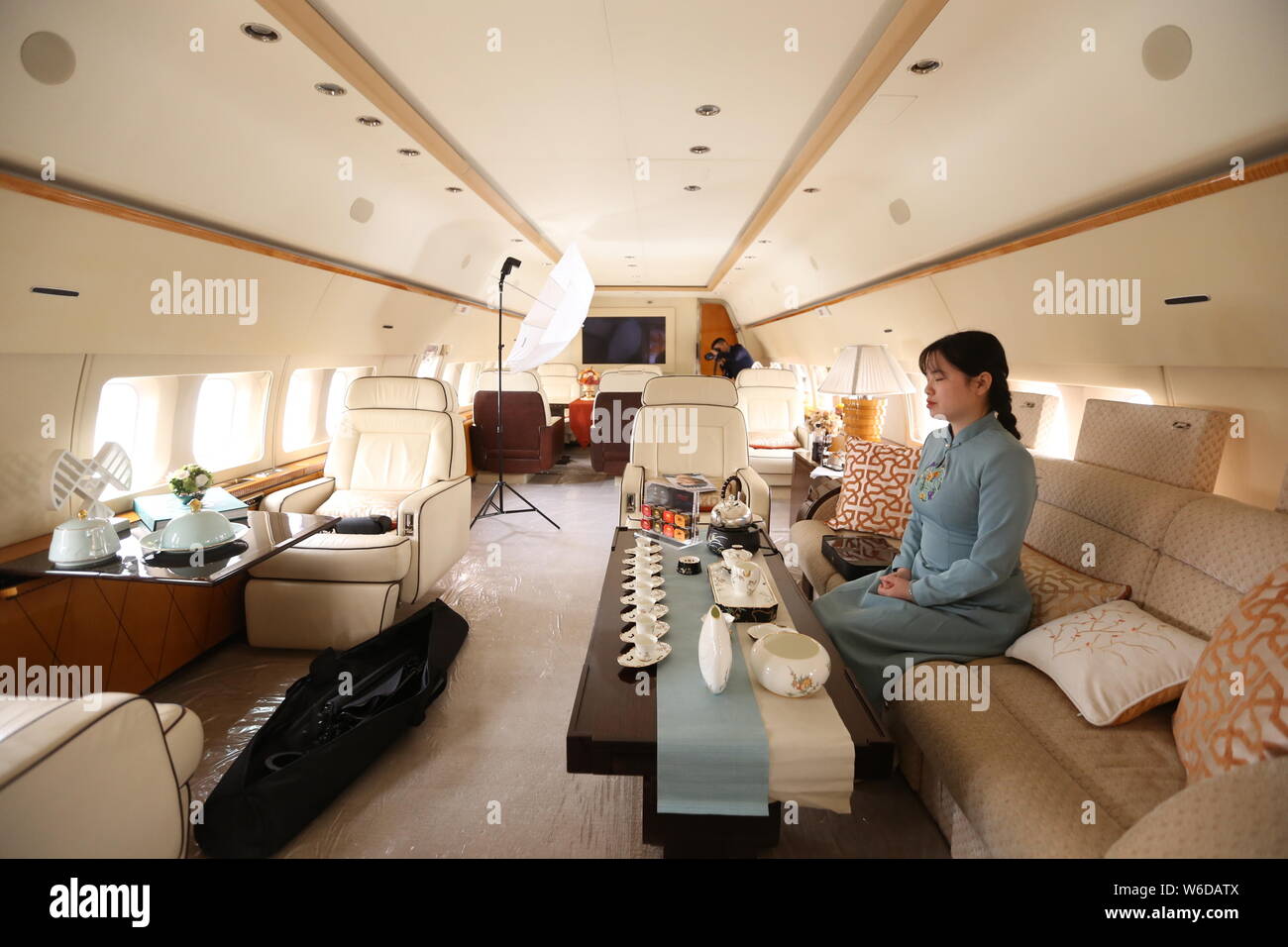 Private Business Jet Inside, Interior Stock Image - Image of knife,  service: 220336595
