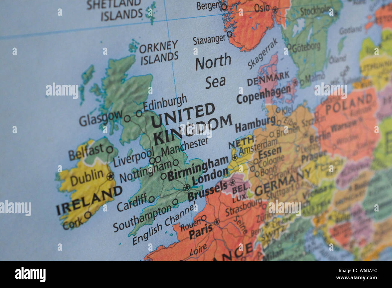 London In Europe Map A Map Showing The United Kingdom And Part Of Europe Stock Photo - Alamy