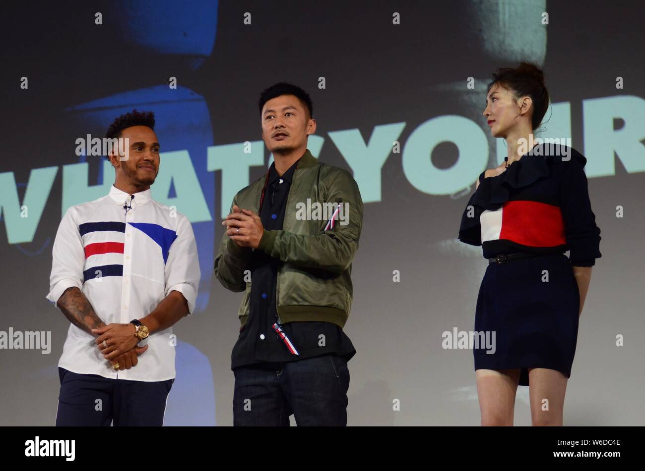 (From left) Mercedes' British F1 driver Lewis Hamilton, Hong Kong