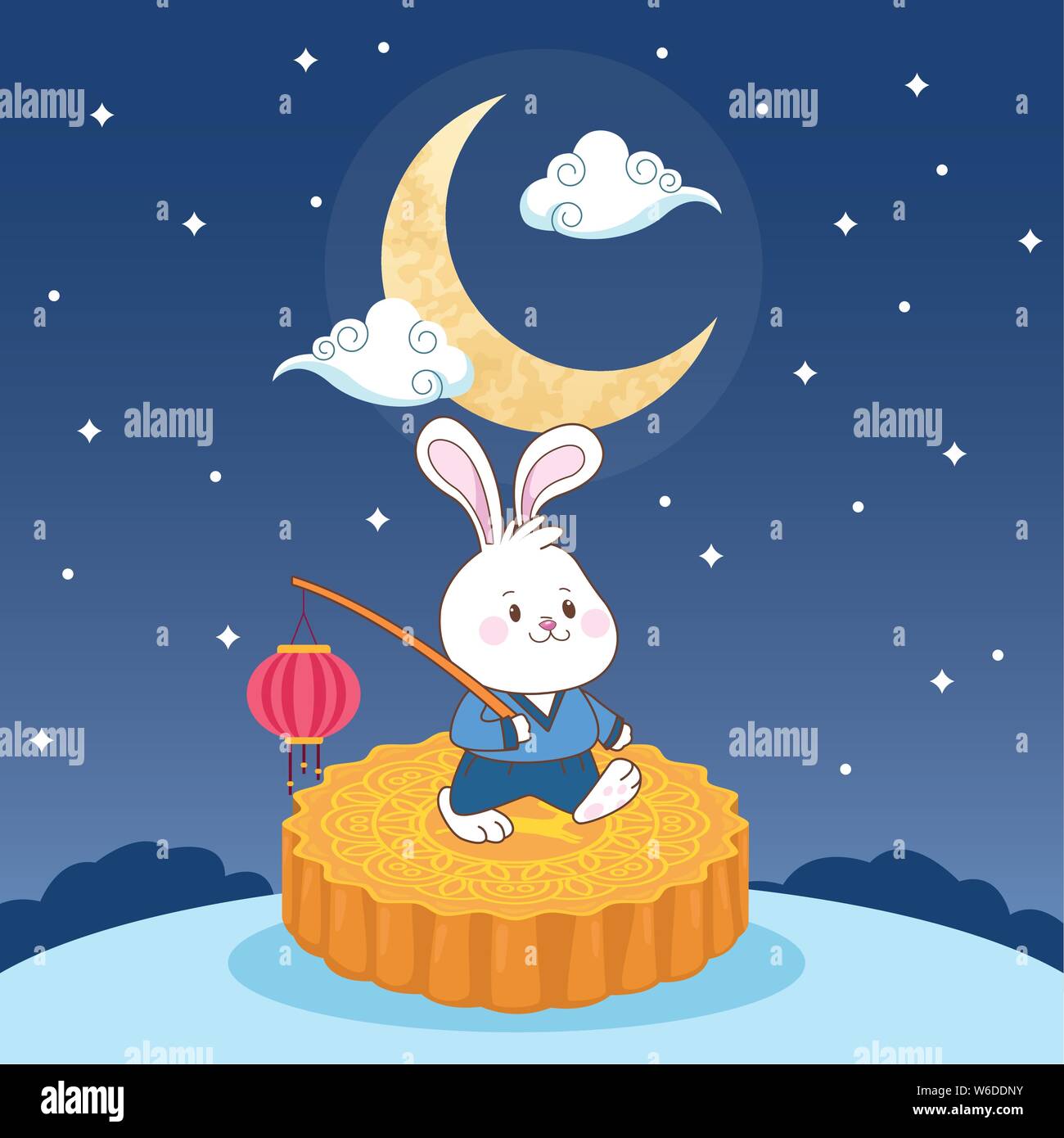 mid autumn chinese festival cartoon Stock Vector Image & Art - Alamy