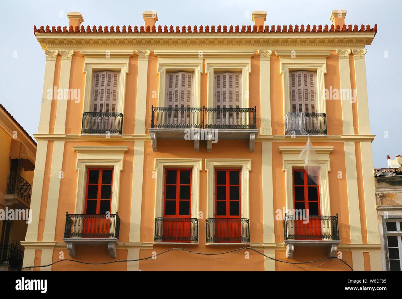 Houses in Nafplio. Nafplio is an old town in Peloponnese Greece. These