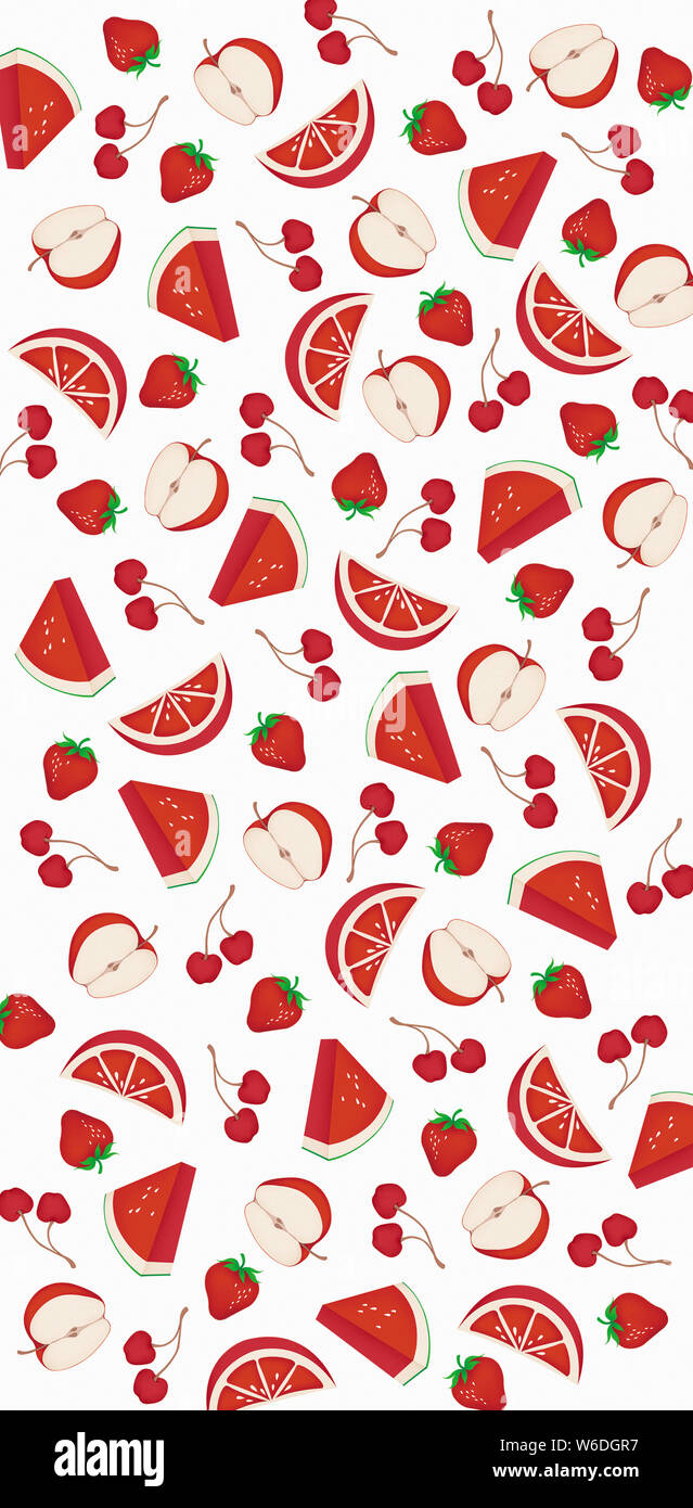 Full frame pattern of red fruit Stock Photo