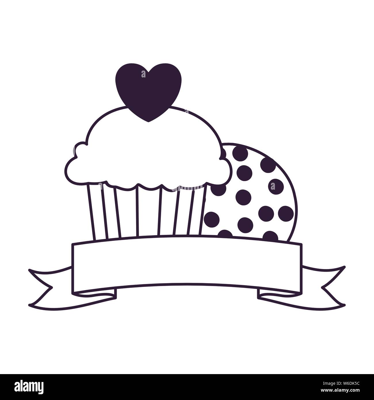 silhouette of delicious bakery cakes and cookies Stock Vector Image ...