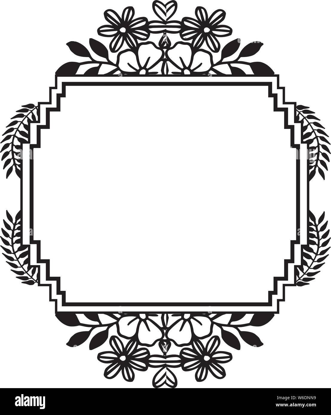 Decorative frame, pattern ornate with cute flowers, wallpaper of ...