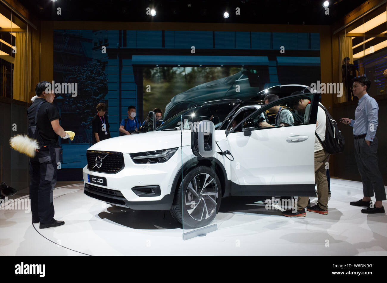 A Volvo XC40 T5 Plug-in Hybrid is on display during the 15th Beijing  International Automotive Exhibition, also known as Auto China 2018, in  Beijing, C Stock Photo - Alamy