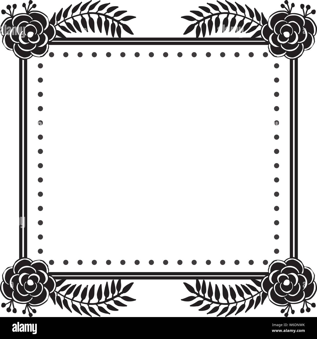 Decorative Frame Pattern Ornate With Cute Flowers Wallpaper Of Greeting Card Invitation Card Vector Illustration Stock Vector Image Art Alamy