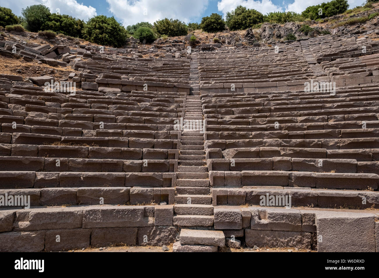 The ancient Greek amphitheatre of Assos in modern day Turkey Stock Photo