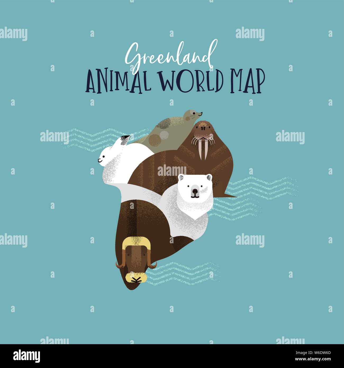 Greenland country map made of wild national animals. Diverse wildlife in  land shape includes polar bear, walrus, seal, arctic fauna Stock Vector  Image & Art - Alamy