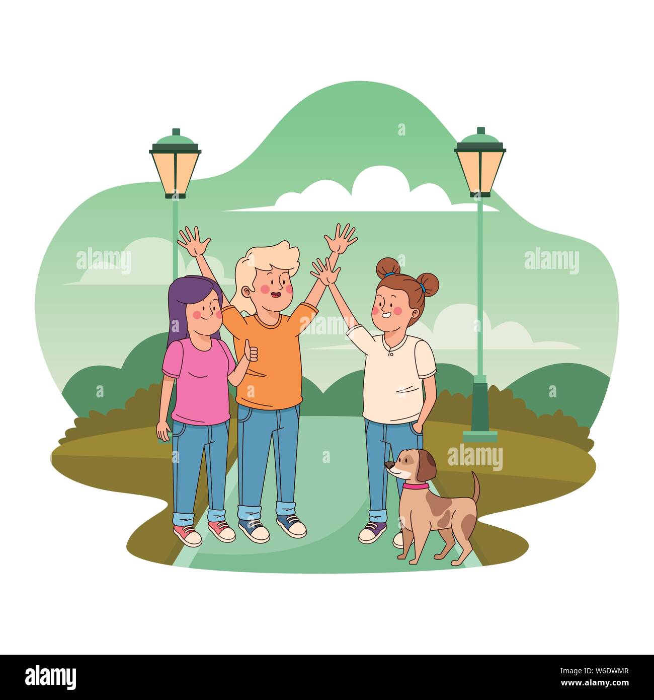Teenagers friends smiling and having fun Stock Vector Image & Art - Alamy