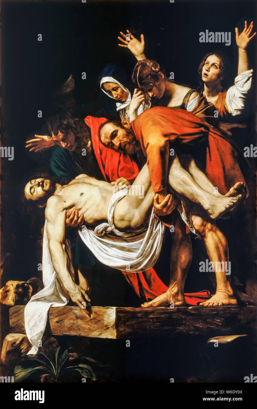 Caravaggio, The Entombment of Christ, painting, 1602-1603 Stock Photo