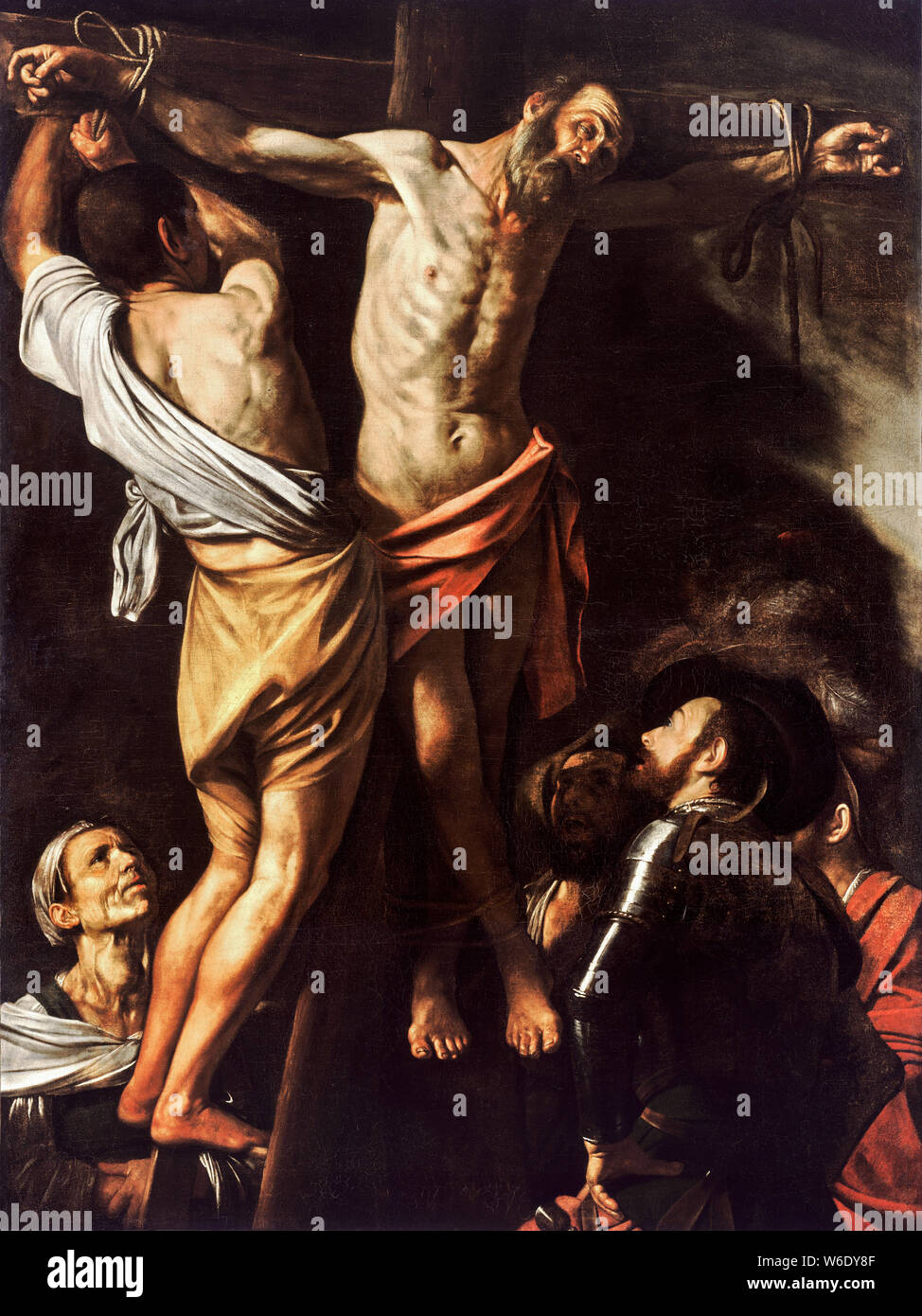 Caravaggio, The Crucifixion of Saint Andrew, painting, circa 1607 Stock Photo