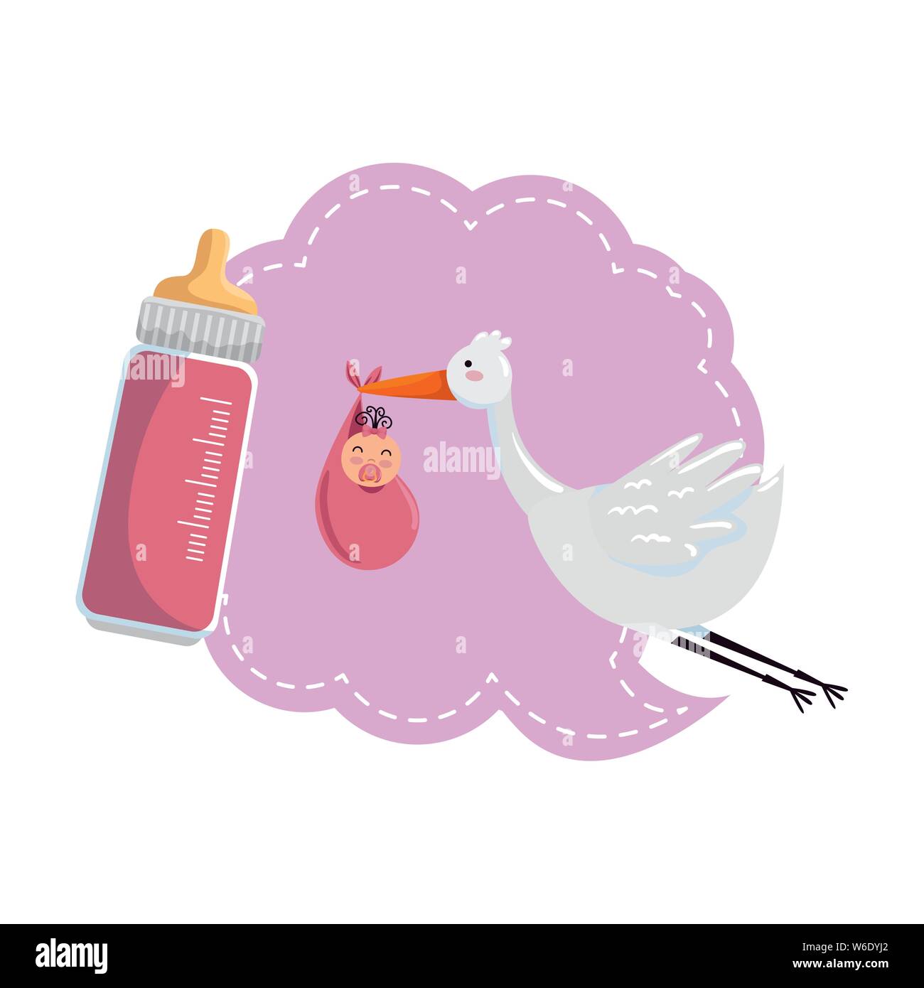 baby shower card with stork Stock Vector Image & Art - Alamy