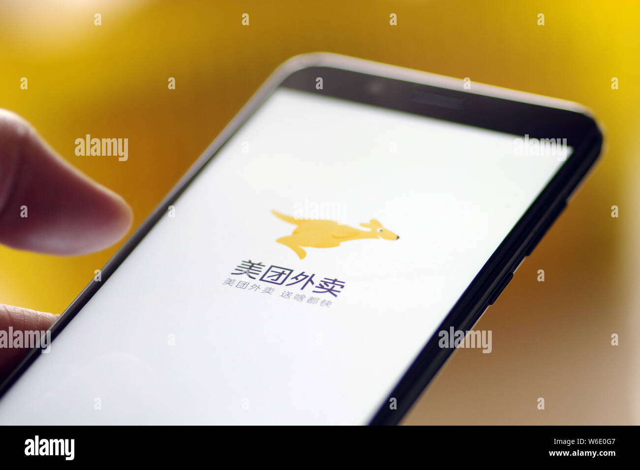 File A Chinese Mobile Phone User Uses The Mobile App Of Waimai Meituan Com Of Online Group Buying Site Meituan Com On His Smartphone In Ji Nan City Stock Photo Alamy