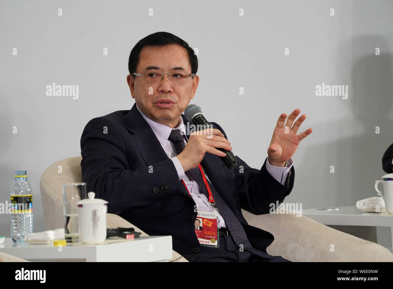 Tomson Li Dongsheng, Chairman & CEO of TCL Corporation, attends the sub-forum of 'The New Reform Agenda: Government vs the Market' during the Boao For Stock Photo