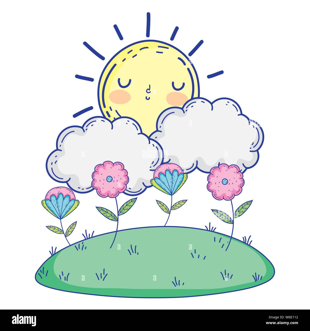 Sun draw cartoon design, Summer spring nature tropical season holiday and  sunny theme Vector illustration Stock Vector Image & Art - Alamy