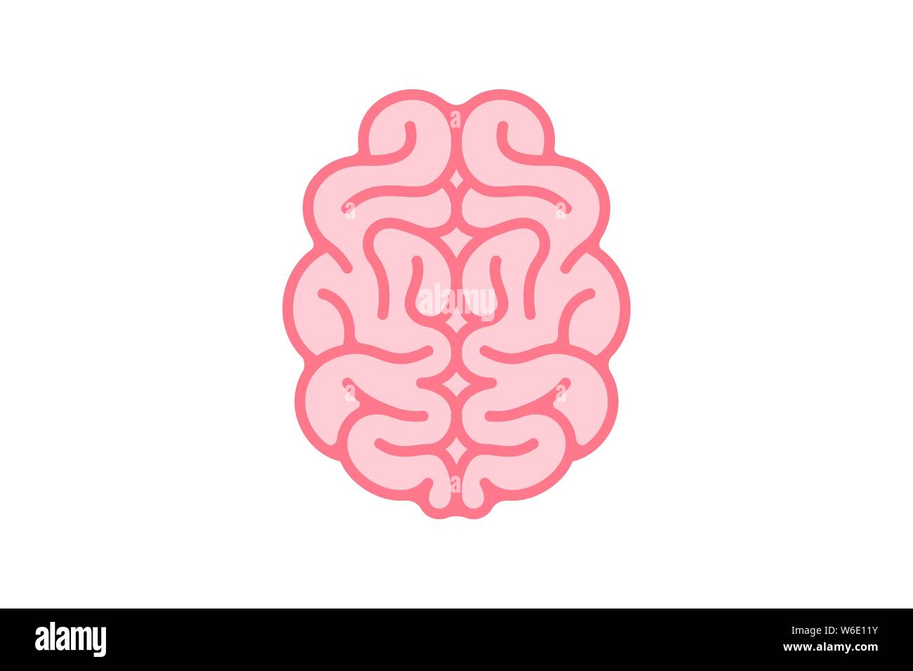 Brain intelligence mind sign. Central nervous system organ black icon