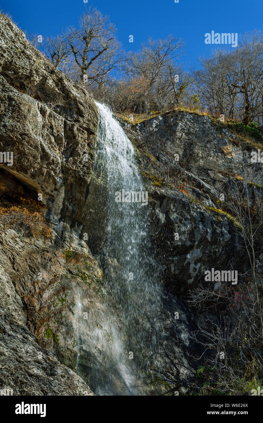 waterfall 'Acqua Ventilata' in the Abruzzo Lazio and Molise National Park Stock Photo