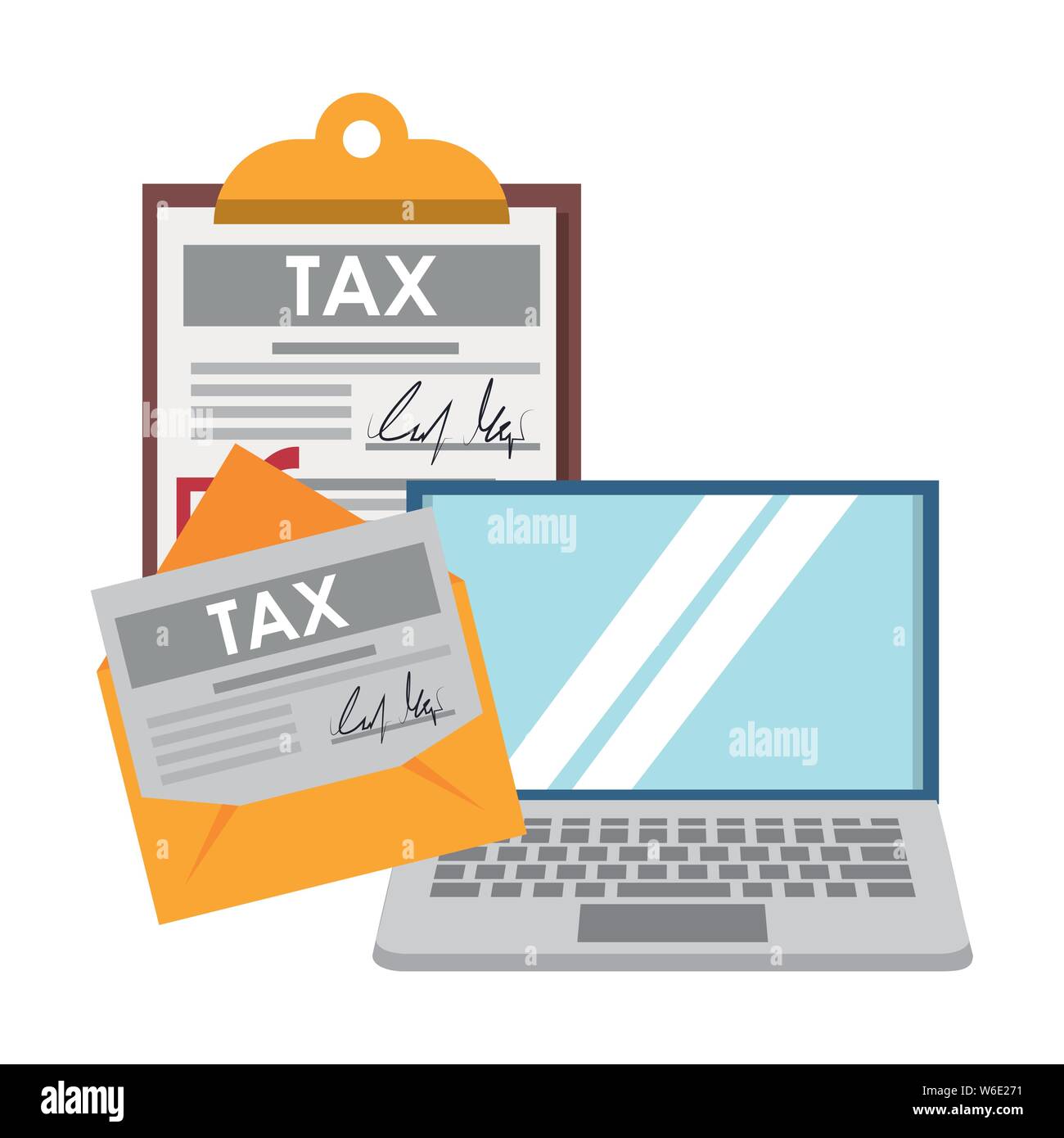 Paying taxes computer Stock Vector Images - Alamy