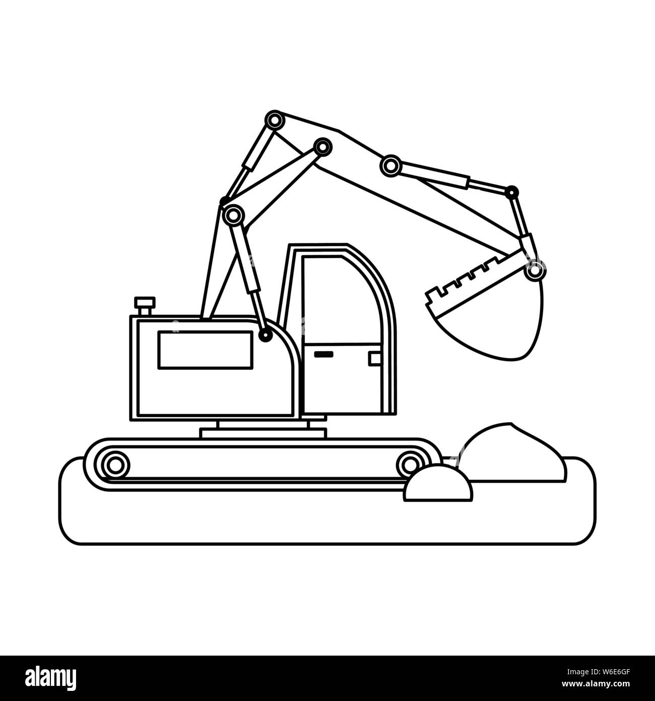 construction architectural engineering work cartoon in black and white