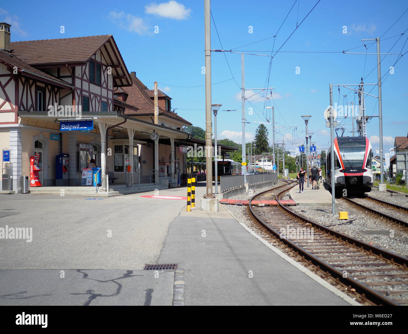 Bahnhof in Beinwil am See, Kanton Aargau, Schweiz, Europa Stock Photo
