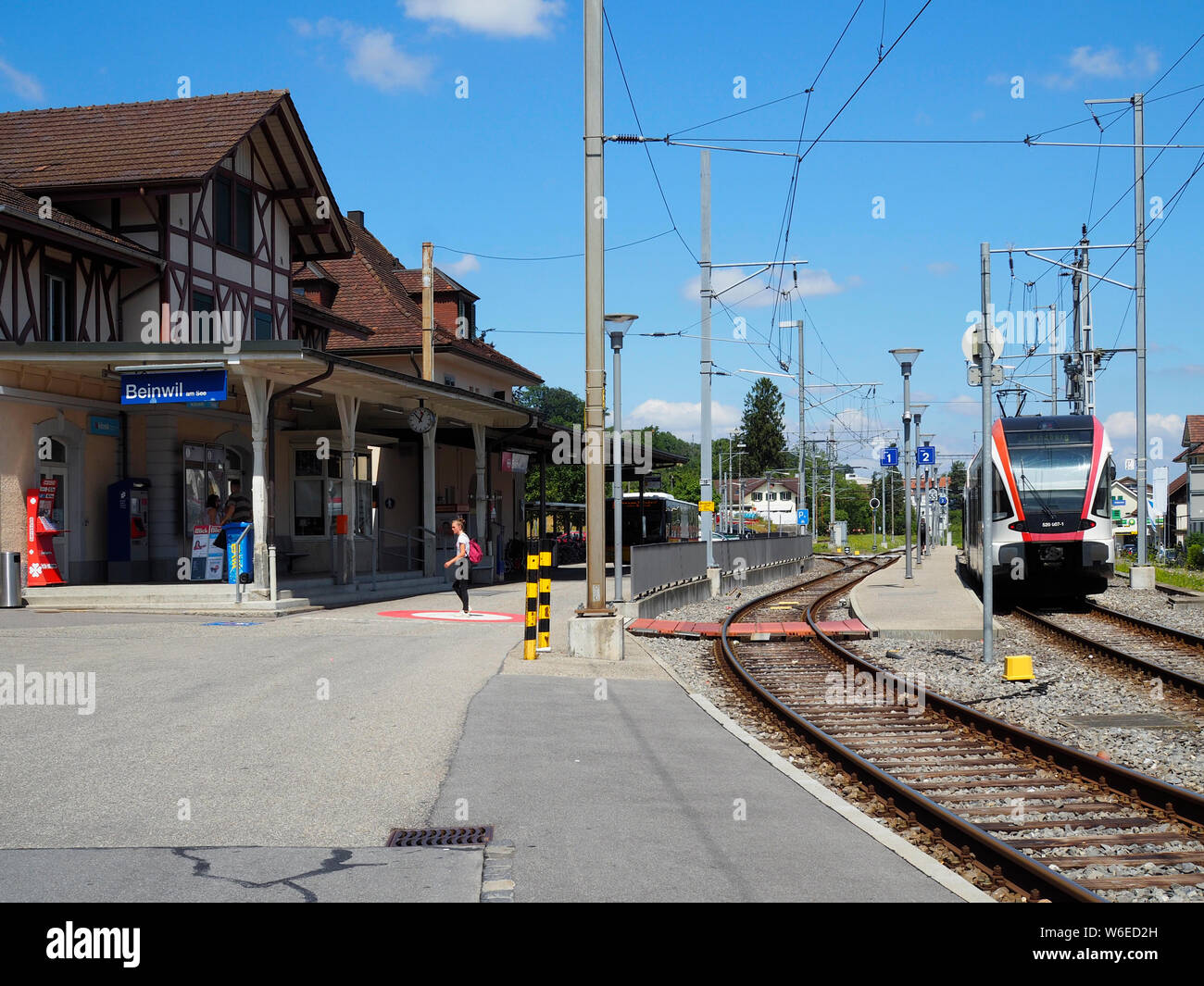 Bahnhof in Beinwil am See, Kanton Aargau, Schweiz, Europa Stock Photo