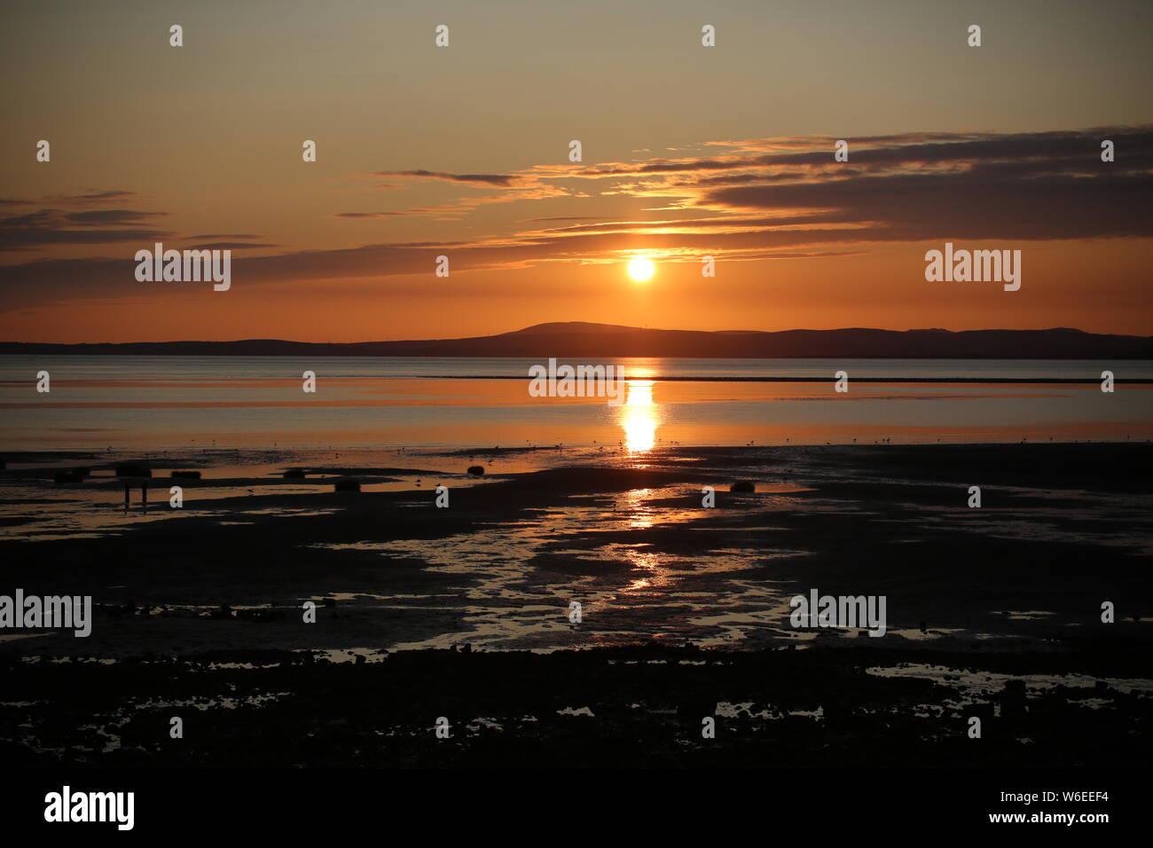 Morecambe Bay sunset sky Stock Photo Alamy