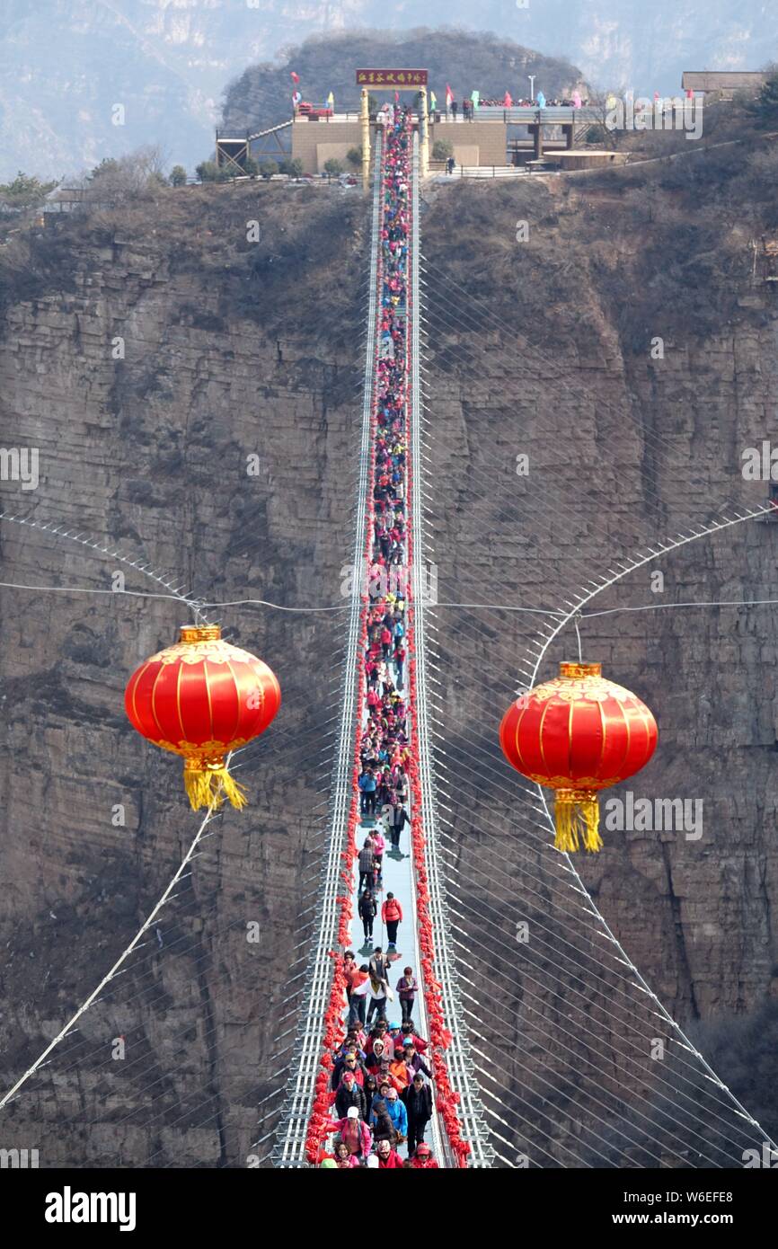 Tourists Throng To Walk On The World s Longest Glass Bridge In The tourists-throng-to-walk-on-the-world-s-longest-glass-bridge-in-the