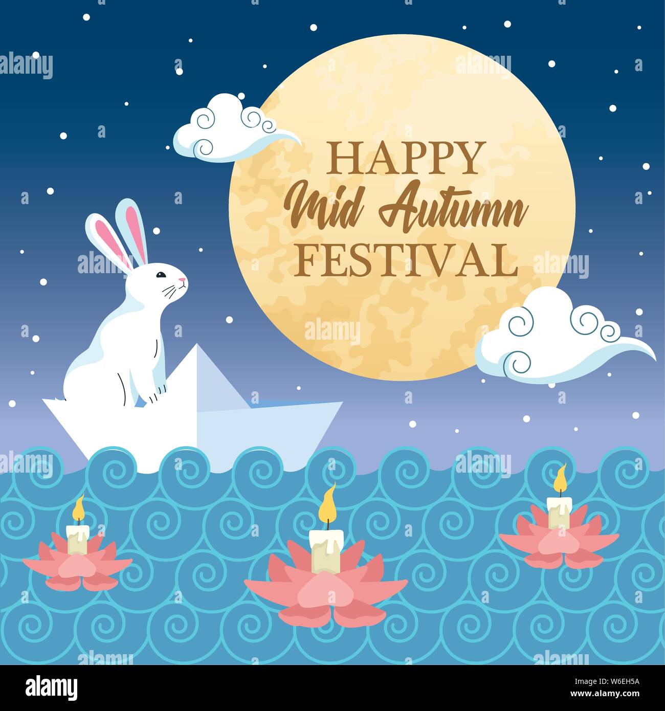 mid autumn chinese festival cartoon Stock Vector Image & Art - Alamy