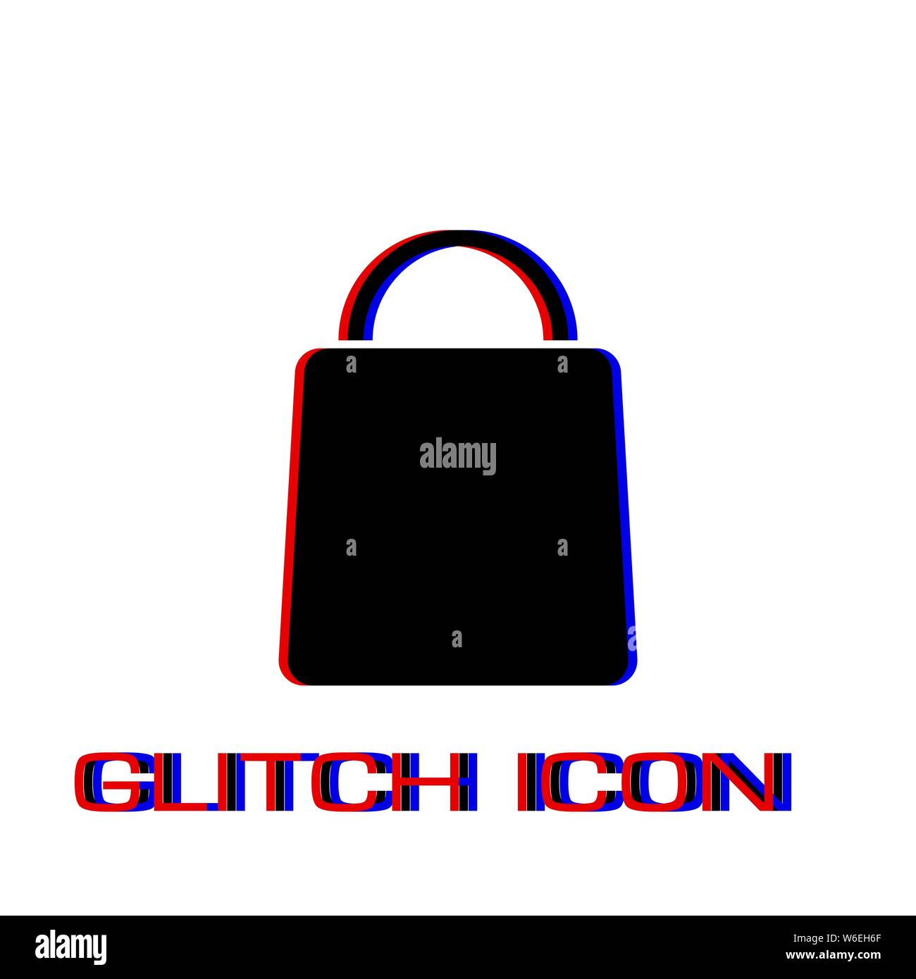 Pack icon flat. Simple pictogram - Glitch effect. Vector illustration symbol Stock Vector