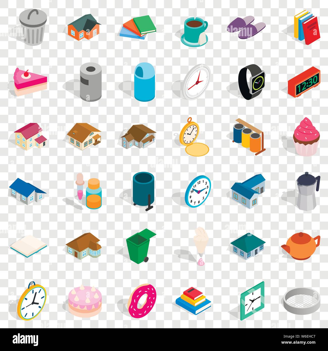 Book icons set, isometric style Stock Vector