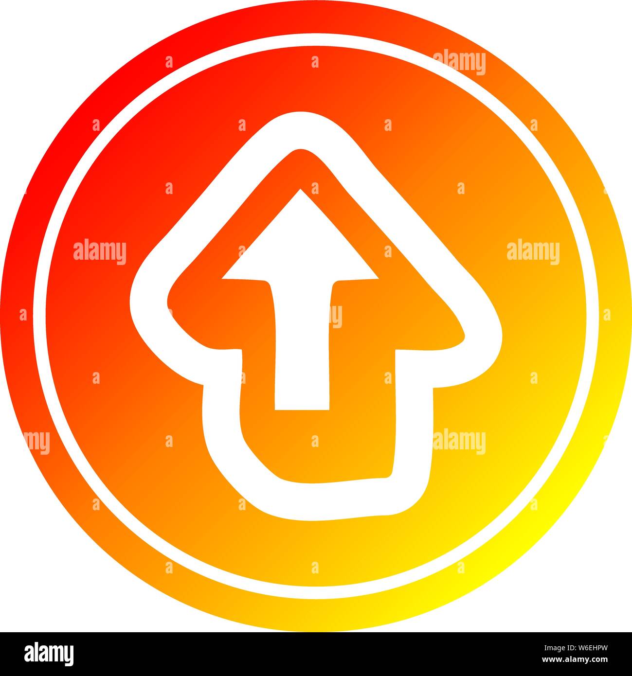direction arrow circular icon with warm gradient finish Stock Vector ...