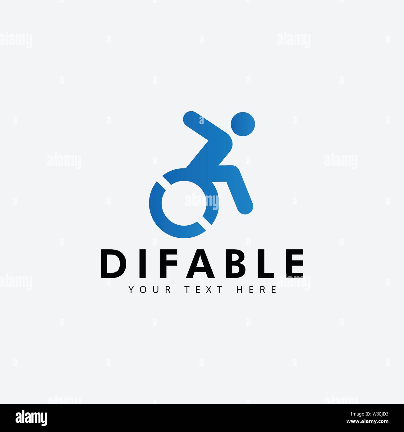 Difable different ability logo design template isolated Stock Vector