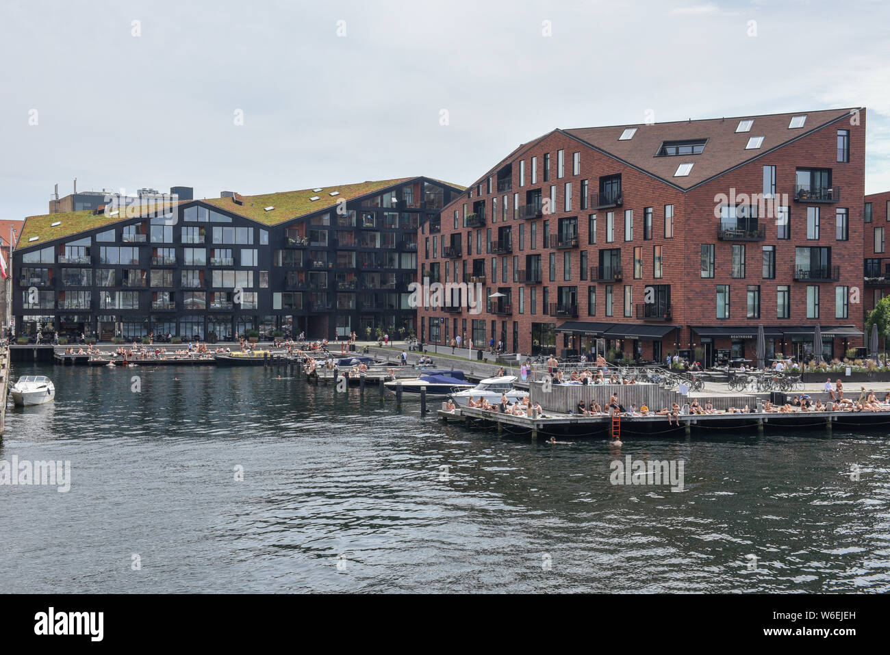 Copenhagen, Denmark - 25 June 2019: Modern residential neighborhood at Copenhagen in Denmark Stock Photo