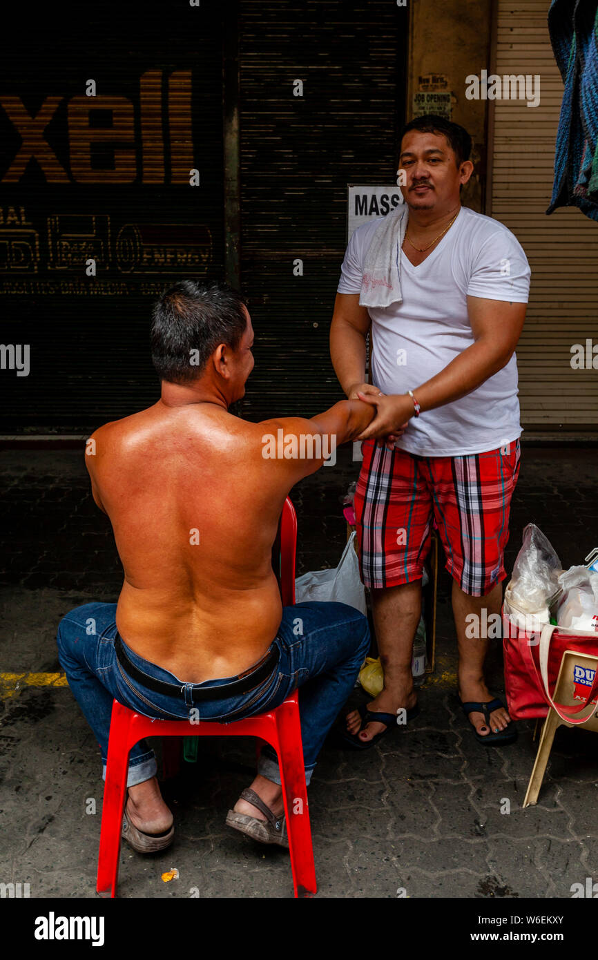 A Massage Station, Chinatown, Manila, The Philippines Stock Photo Alamy