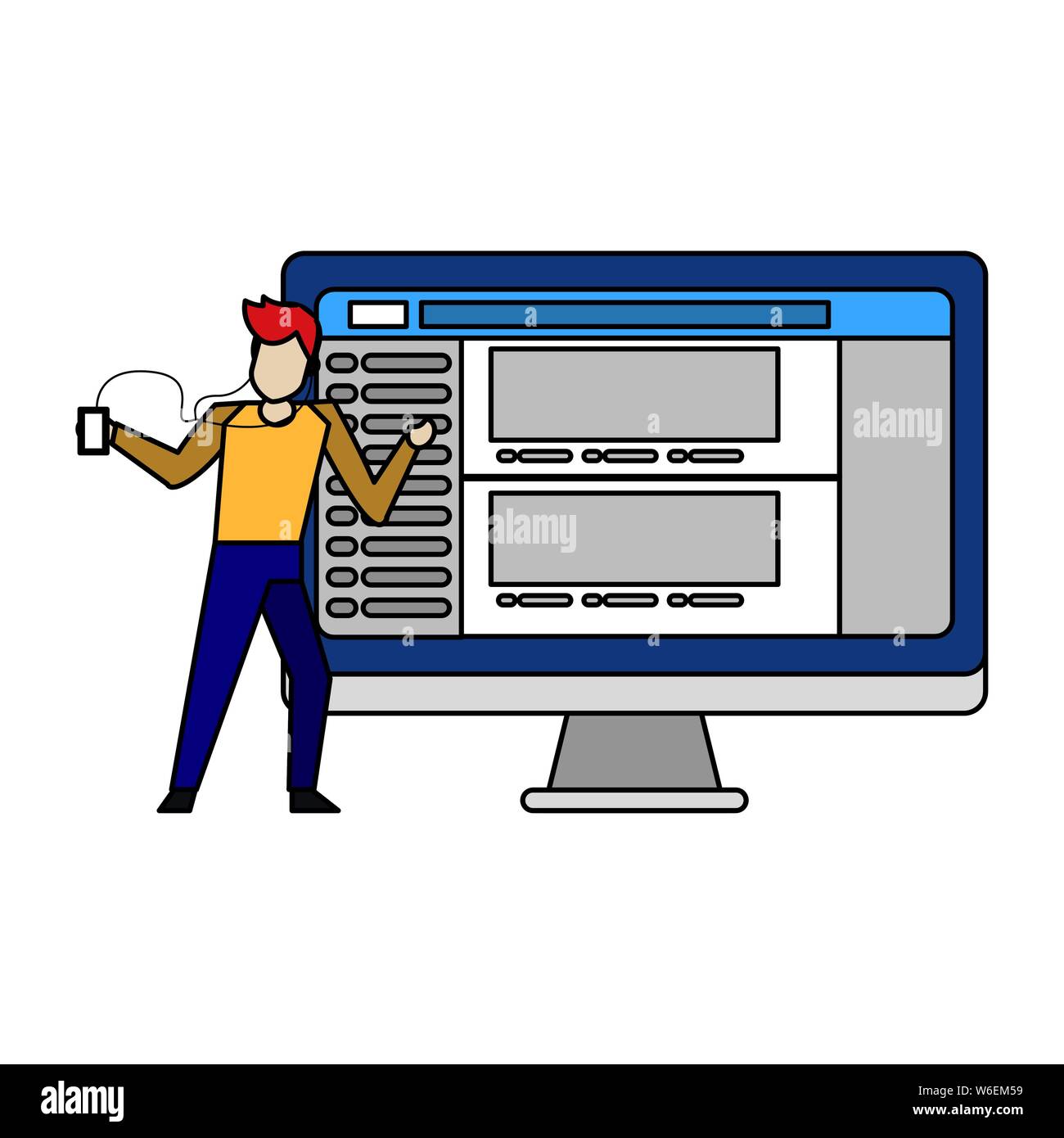 social media network chatting cartoon Stock Vector