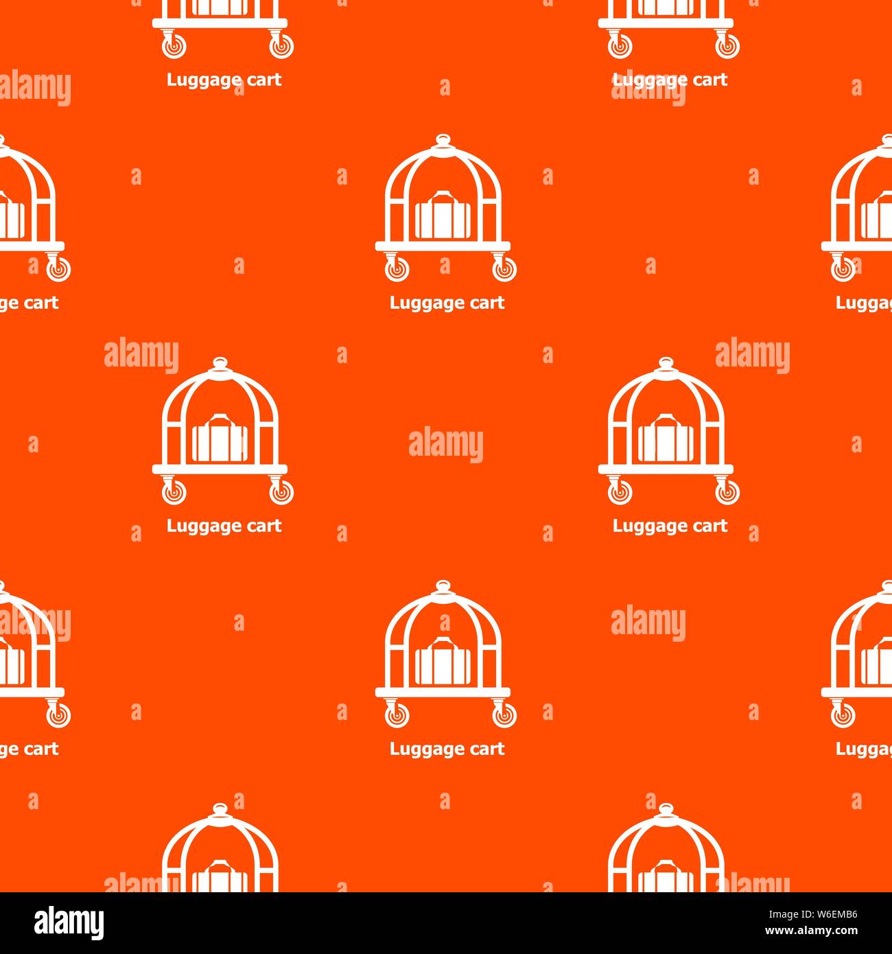 Luggage cart pattern vector orange Stock Vector