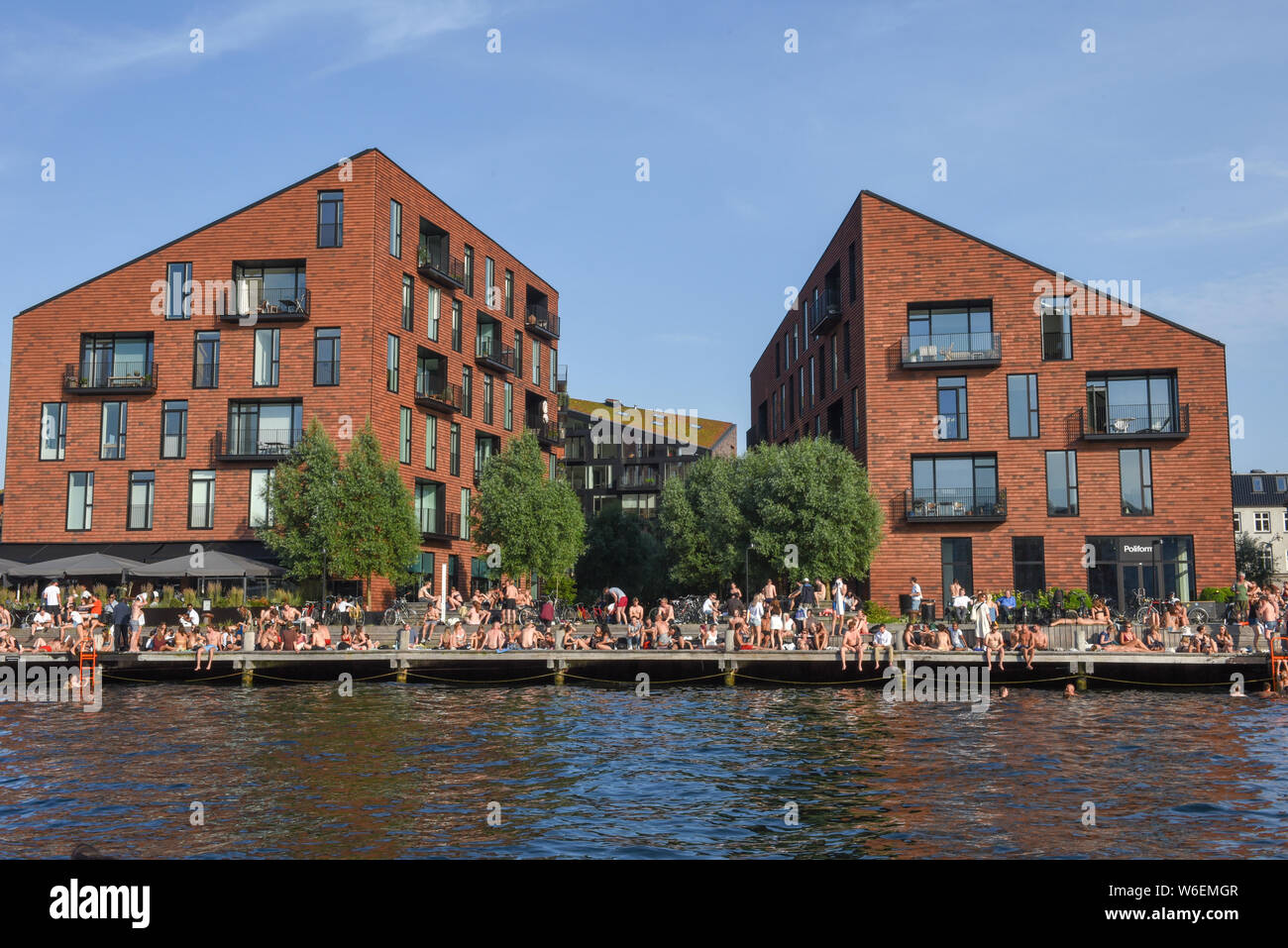 Copenhagen, Denmark - 25 June 2019: Modern residential neighborhood at Copenhagen in Denmark Stock Photo