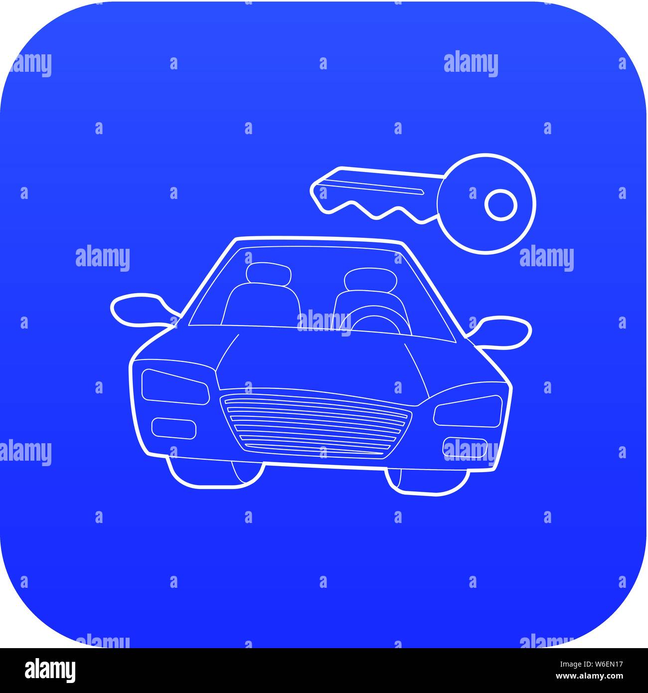 Car and key icon blue vector Stock Vector Image & Art - Alamy
