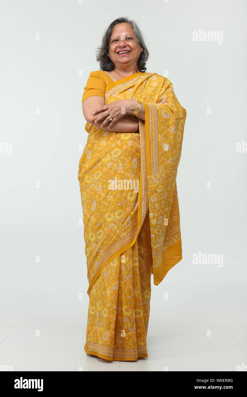 Older indian woman smiling hi-res stock photography and images - Alamy